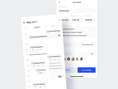 Calendar application application assignee calendar clean event mobile mobile design priority product design project share tags task trend ui design ux design web design