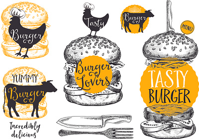 Burger Elements graphic design illustration