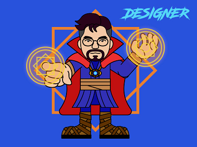 奇异博士潮流插画设计 奇异博士 幻想 漫威 科幻 科技 超人 超级英雄