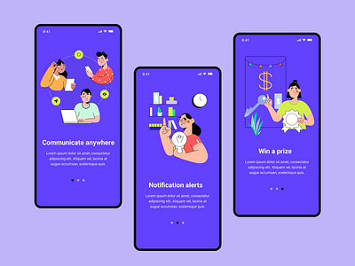 On boarding UI/App app graphic design oneboarding ui