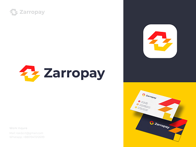 Zarropay logo design app logo bills card payment cash credit card data digital epayment fancy global ideal logo ideas online payment process saving payment secure square sripe zip