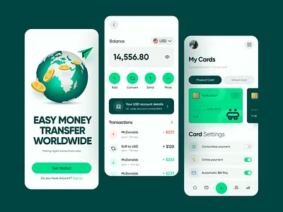 Hipo-Banking Mobile App app design bank bank app banking banking app card credit card design finance finance app fintech minimal mobile app mobile banking money money transfer redesign saas ui wallet