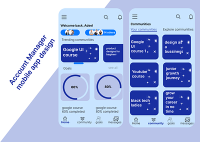 Account manager app design appdesign figmadesign mobileapp uiux uiux design