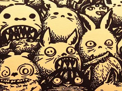 evil totoros sinister eyes