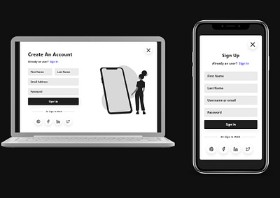 UX- Sign up /Sign In / Subscribe Web and App view branding dribbble graphic design