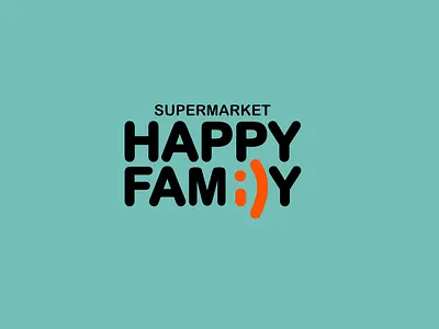 Logo design. Happy Family Supermarket app branding design graphic design illustration logo typography ui ux vector