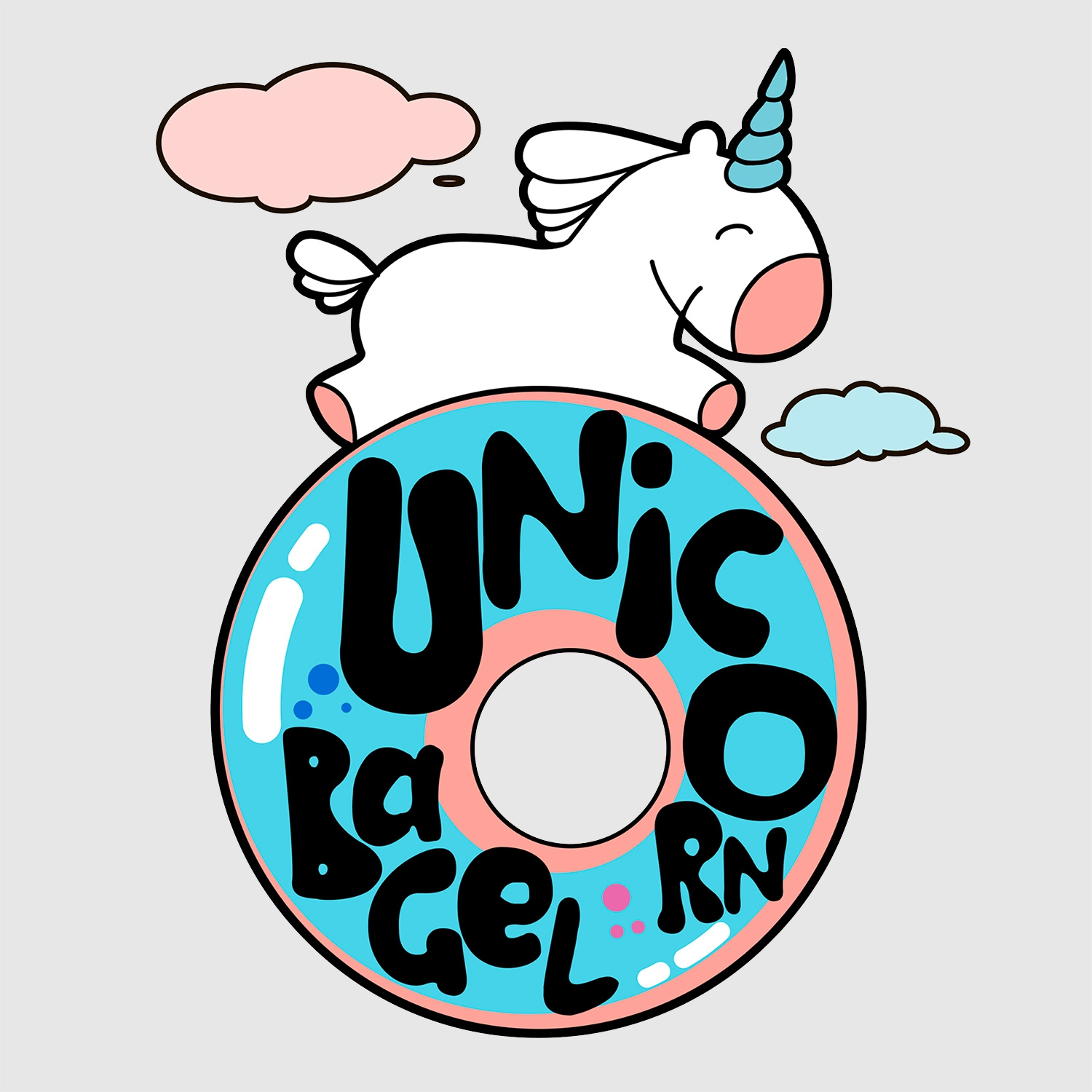 LOGO Unicorn Bagel app branding design graphic design illustration logo typography ui ux vector