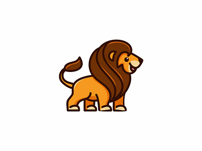 Cute lion cartoon cute lion logo mascot vector