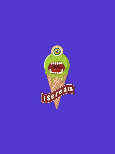 Screaming green ice cream design designbyhumans graphic design home decor ice cream illustration logo poster print redbubble scream teepublic tshirt vector