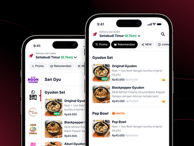 Hangry App - Menu Filter app categories fb filter food menu mobile pill restaurant startup tag ui