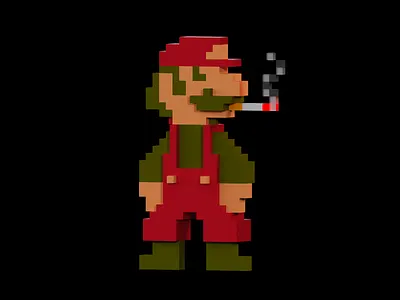 Super Mario Voxel magicavoxel mario nes nft supermario voxel