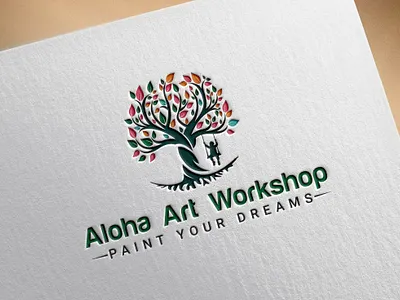 Aloha Art Workshop Logo 3d animation branding design graphic design illustration logo logo design motion graphics ui