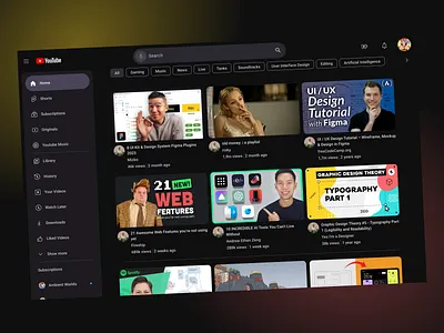 Youtube Redesign | Material 3 app design ui ux video youtube