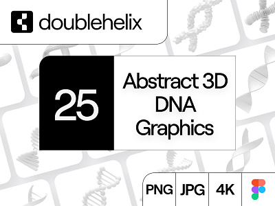 SH doublehelix: 25 Abstract 3D DNA Graphics Pack 3d 3d asset 3d render ai biology biotech dna figma freebie genetics health healthcare healthtech machine learning medical medicine science strangehelix therapeutics therapy