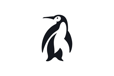 Standing Penguin Logo for SALE black buy design designer for sale friendly logo logoground negative new penguin positif premade professional purchase ready made standing white