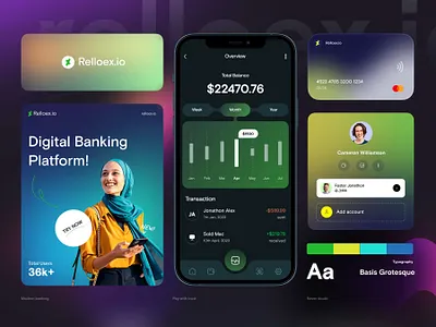 Relloex - Brand Identity app apps banking app brand identity brand sign branding business card design system finance app fintech identity logotype marketing presentation promotion seative seative digital startup strategy