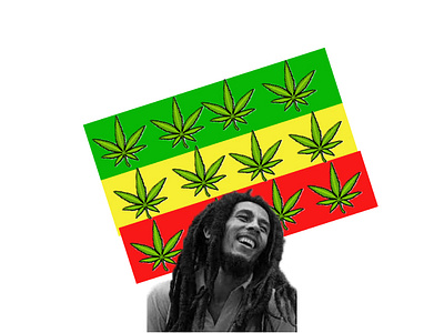 BOB MARLEY 420 bob bobmarley colage graphic design green jamaica legend marley red reggi smokewees weed yellow