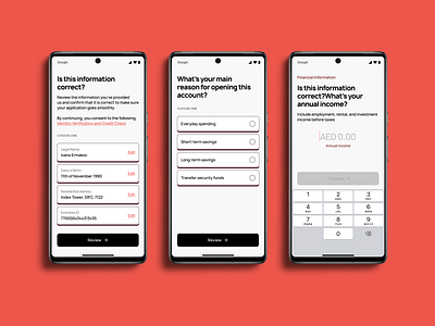 Rakbank — App Design app application bank banking clean design finance fintech minimal red typography ui ux