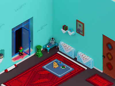 The Traditional Iranian Room Voxel iranian magicavoxel nft nostalgia pixeluyi room traditional voxel voxelart