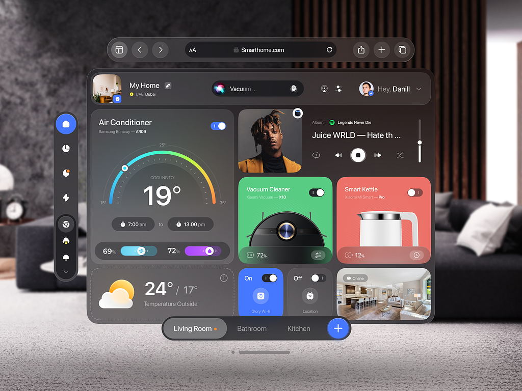 Smart Home Vision OS by Vitali Darozhka on Dribbble