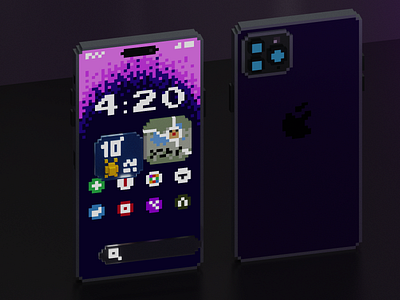 iPhone 14 Voxel 4:20 apple iphone iphone14 magicavoxel nft pixeluyi voxel voxelart