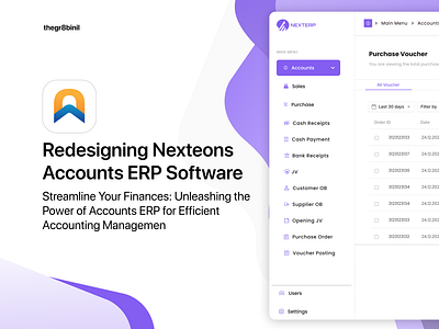 Redesigning Nexteons Accounts ERP Software accounts dashboard erp erpsoftware figma graphic design modernui saas software ui ux