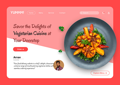 YUMMM! Food Landing Page 3d animation app branding design graphic design illustration logo motion graphics typography ui ux vector
