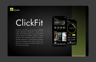 ClickFit Fitness app 3d animation app branding design fitness graphic design gym illustration logo motion graphics typography ui ux vector