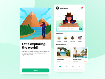 Traveling UI & Illustration - Mobile Apps design design app flat design flat illustration illustration illustration design interface design mobile apps mobile design mobile ui product design travel design travel illustration ui ui design ui illustration ui traveling uiux vector