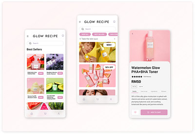 Glow Recipe skincare app concept app beauty design glow recipe mobile app skincare ui ux