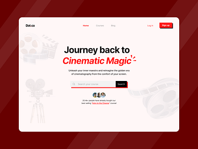 Dot.Co Cinematography Course Landing Page UI Design figma graphics landing page product design ui