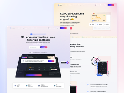 Roqqu Crypto Website Design crypto design finance landing ui ux waller web3 website