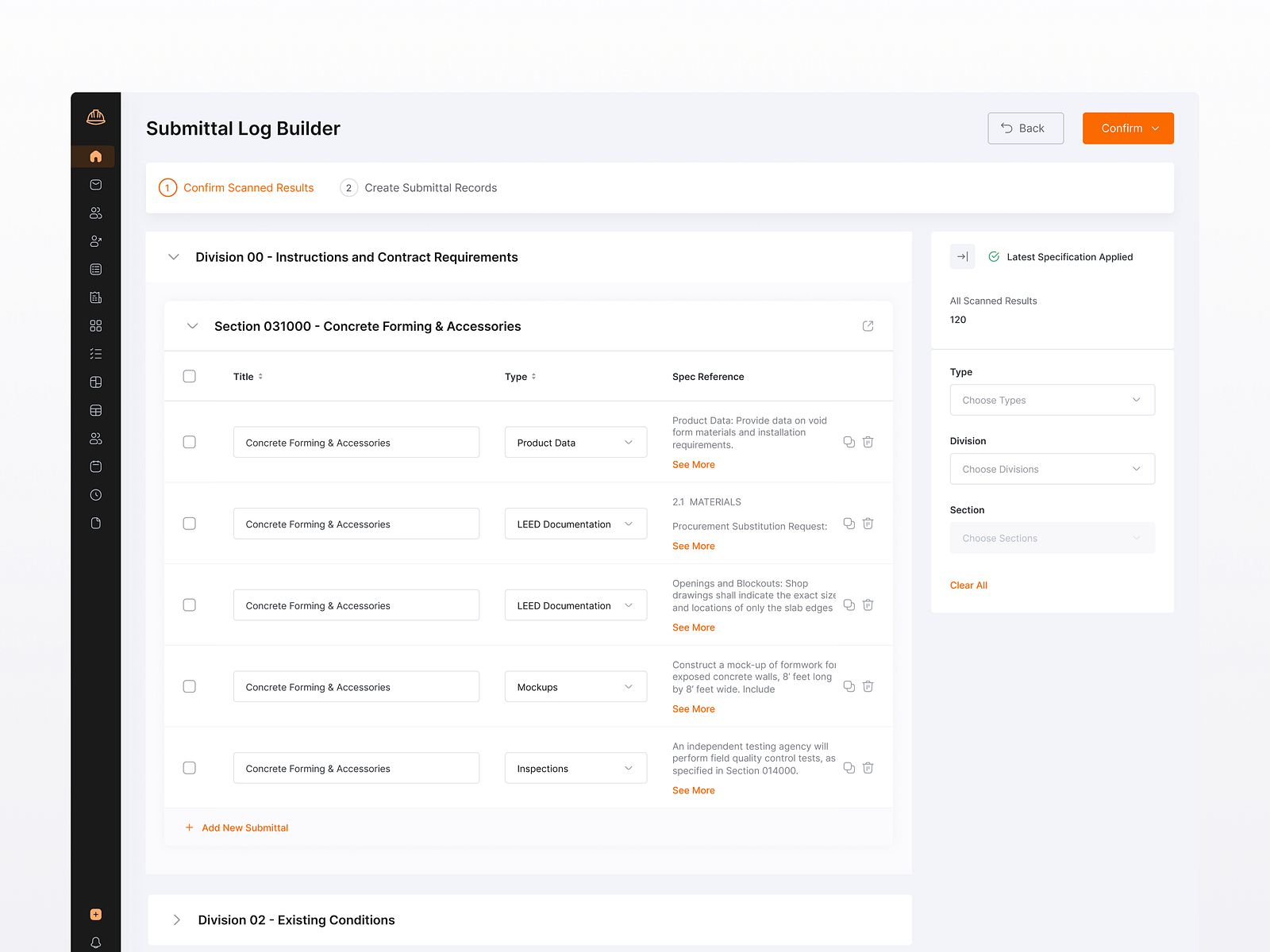 Submittal Log Builder - Construction Web App by Bartosz Skotzke on Dribbble