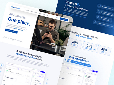 Contractfy - Landing Page UI about hero banner hero section homepage landing landing page saas saas homepage saas landing page saas website ui ui design uiux website website design website saas
