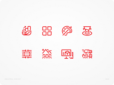 Industrial icon set chart iconpack icons industrial logistics outline pallete pc