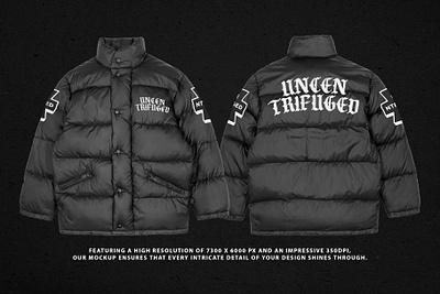 Realistic Puffer Jacket Mockup 2 apparel artwork branding design graphic design mockup puffer template