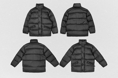 Realistic Puffer Jacket Mockup 2 apparel artwork branding design graphic design mockup puffer template