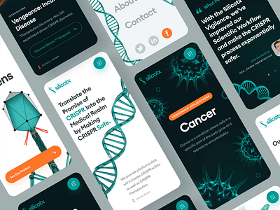 silicotx | CRISPR Therapeutics | Web & UI/UX Design | Mobile 2 animation biology biotech cancer crispr cure disease dna drug gene genetics green health healthcare medical mobile pharma responsive therapeutics therapy