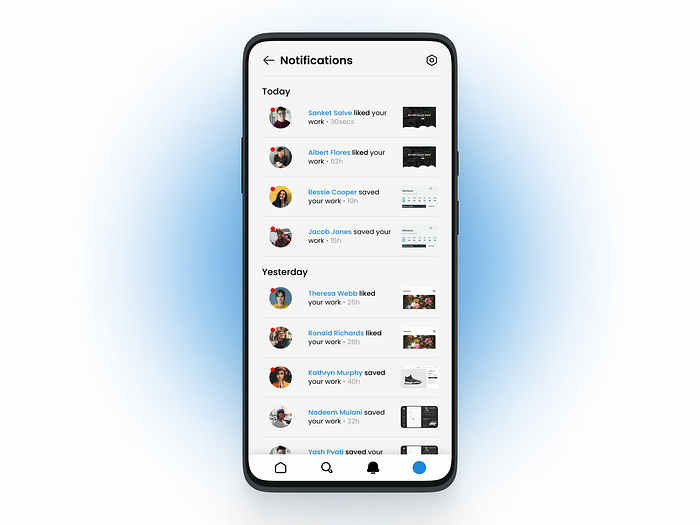 Notification UI designs, themes, templates and downloadable graphic ...