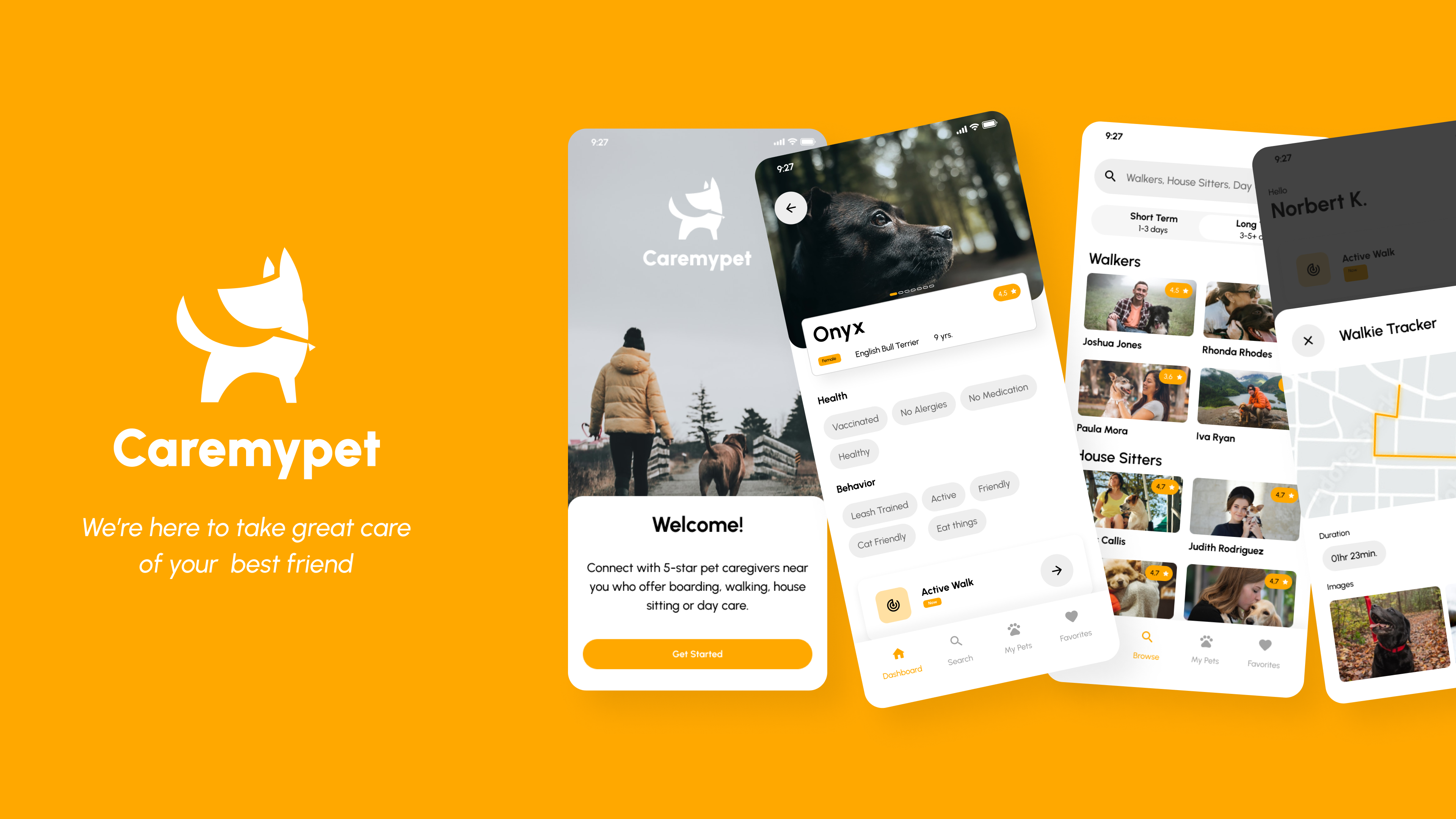 Caremypet - Matchmaking for Pet Owners and Pet Sitters app design figma mobile app pet owner pet sitter product design ui ui design uxui