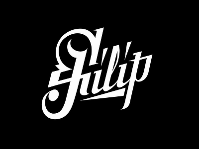 Filip Logotype artist branding custom design elegant leters lettering logotipo logotype love magic personal posh script solid typo typography unique vector visual