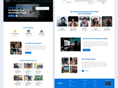 Bookme| E Learning website | UI Website Design landing page design ui uiux website design