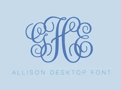 Allison Interlocking Vine Monogram Font boutique branding branding logo business card cricut customization illustrator logo monogram monogram font otf font photoshop silhouette stationery sublimation tshirt design ttf font vinyl monogram web design web font