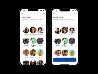 Onboarding Selection Inventory card communication community feed filters interaction interface light media mobile app news feed product profile profiles select social sort tab tabs theme