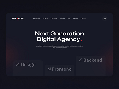 Nextweb.fi – Digital agency website agregator app interface landing webdesign