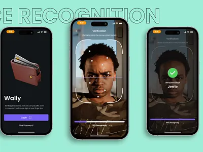 Face Recognition Authenticator app graphic design security ui