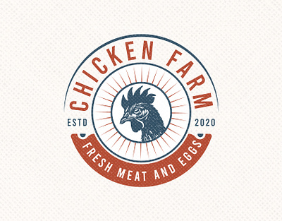 Chicken Farm Vintage Badge Logo badge badge design badge logo badges branding design farm logo illustration logo logo design poultry farm vector vintage farm vintage logo design