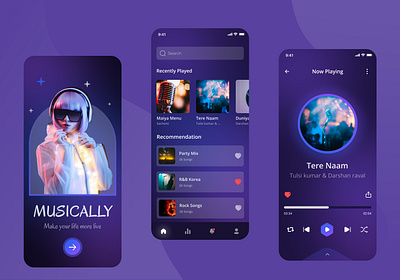 Music App 3d animation app branding design graphic design icon illustration logo motion graphics typography ui ux vector