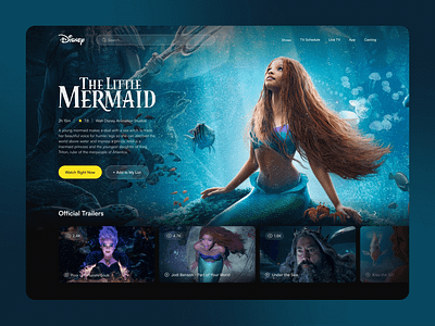 Movie - The Little Mermaid Disney blue cinema disney film homepage illustration imdb live movie netflix streaming the little mermaid trailers tv ui ux watch web web design witcher