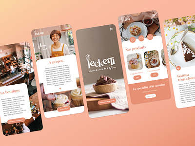 Leckerli - Mobile App android bakery branding cakes design graphic design illustration logo mobile mobile app phone shop tea typography ui ux vector visual design